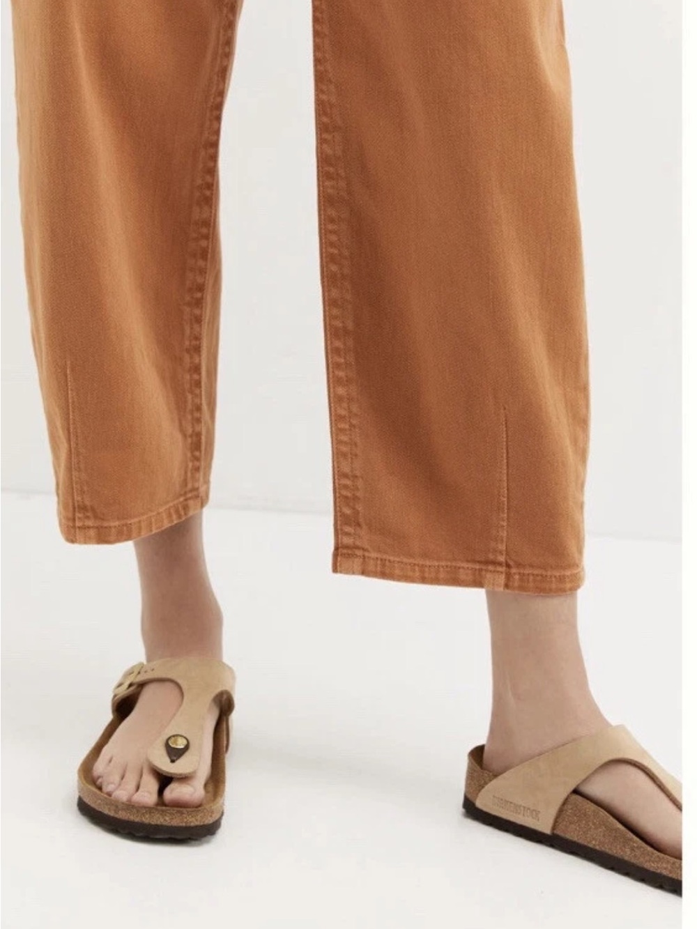 Pilcro Anthropologie The Breaker High Rise Barrel Brown Tan Cropped Size 26 - Picture 2 of 16